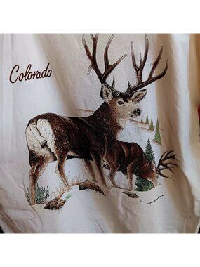 Vintage T-Shirt Large 1988 Habitat Software Deer Colorado Colorado Cal Cru USA